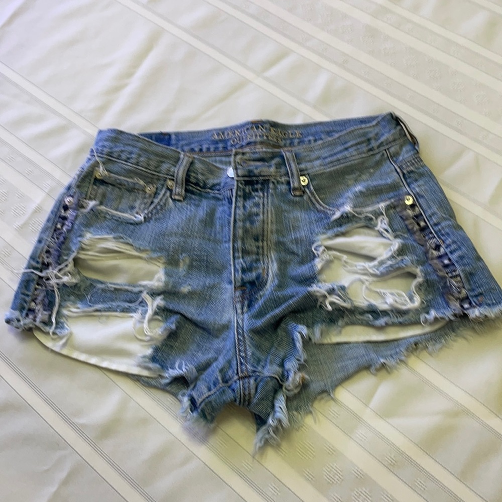American Eagle ripped denim shorts